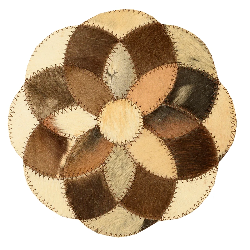 رومیزی کلاژ چرم و پوست مدل گل کد 0022