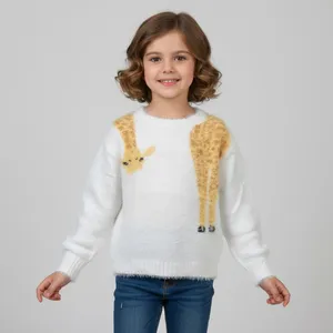 پلیور دخترانه کولزیون مدل زرافه ای