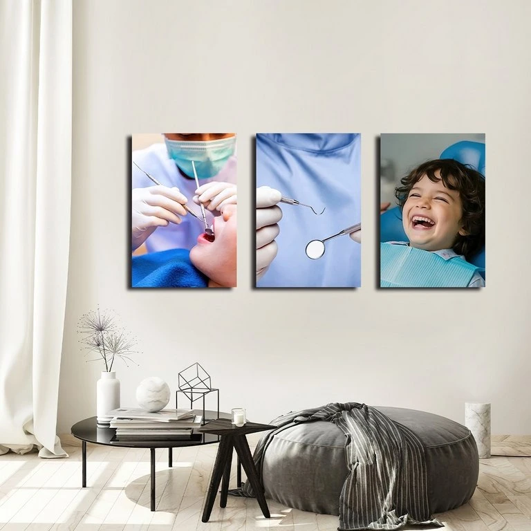 تابلو شاسی بکلیت طرح دندانپزشکی کودکان مدل SH-5163 مجموعه 3 عددی