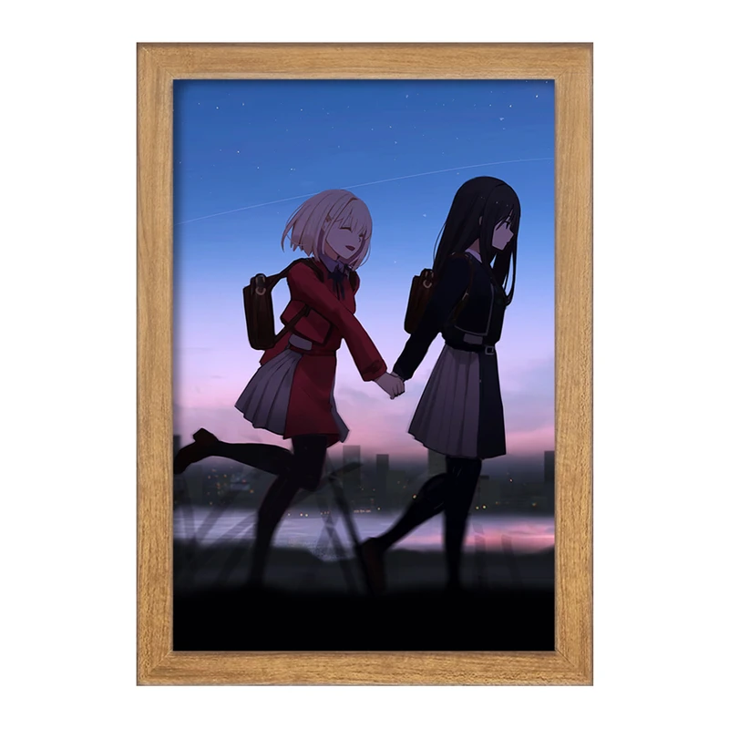 تابلو خندالو مدل تاکینا و چیساتو انیمه لیکوریس ریکویل Lycoris Recoil  کد 23029