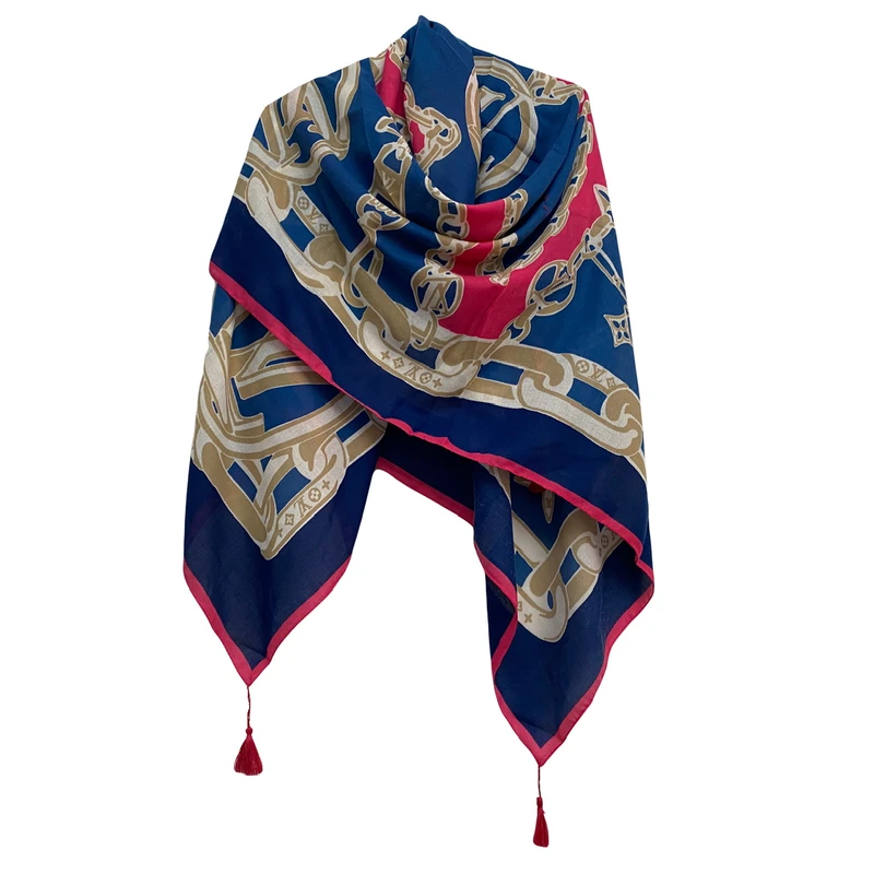 روسری زنانه مدل نخ پنبه پاییزه منگوله دار کد SIA2