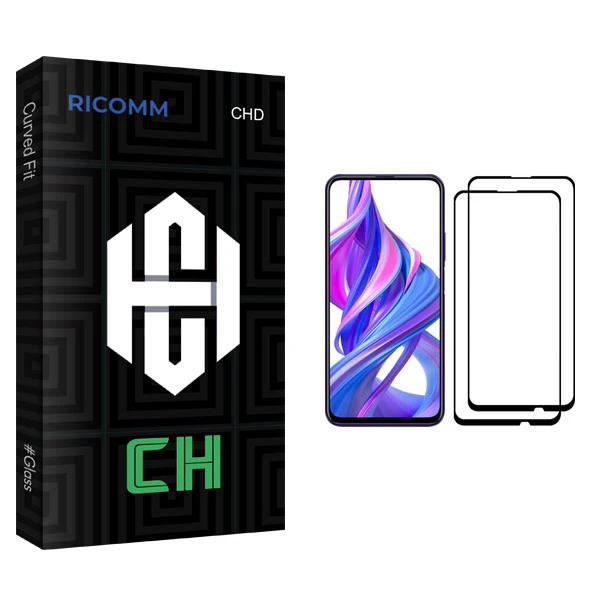 محافظ صفحه نمایش ریکام مدل CH glass مناسب برای گوشی موبایل آنر 9X Pro بسته دو عددی