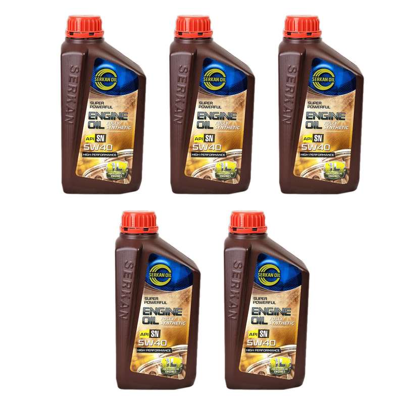 روغن موتور خودرو سرکان مدل SN 5W40 حجم 1 لیتر بسته 5 عددی
