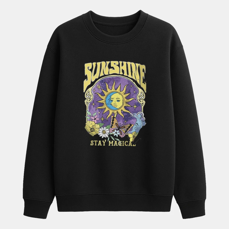 سویشرت مردانه باهرپوش شرق مدل طلوع خورشید وینتیج استایل z511