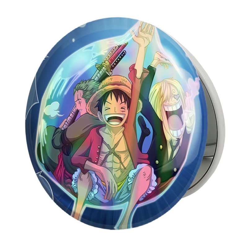 آینه جیبی خندالو طرح لوفی و سانجی و زورو انیمه وان پیس One Piece مدل تاشو کد 11444 