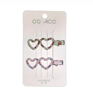 گیره مو دخترانه مدل قلب مجموعه 2 عددی