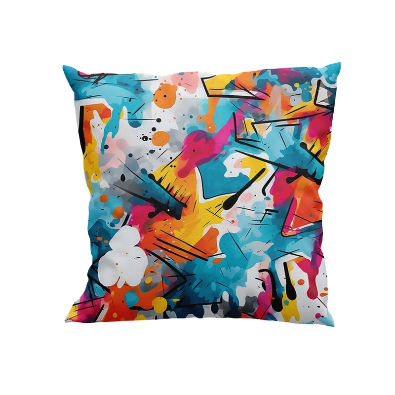 کوسن پاد آفرین مدل اشکال و خطوط رنگارنگ کد DKK908