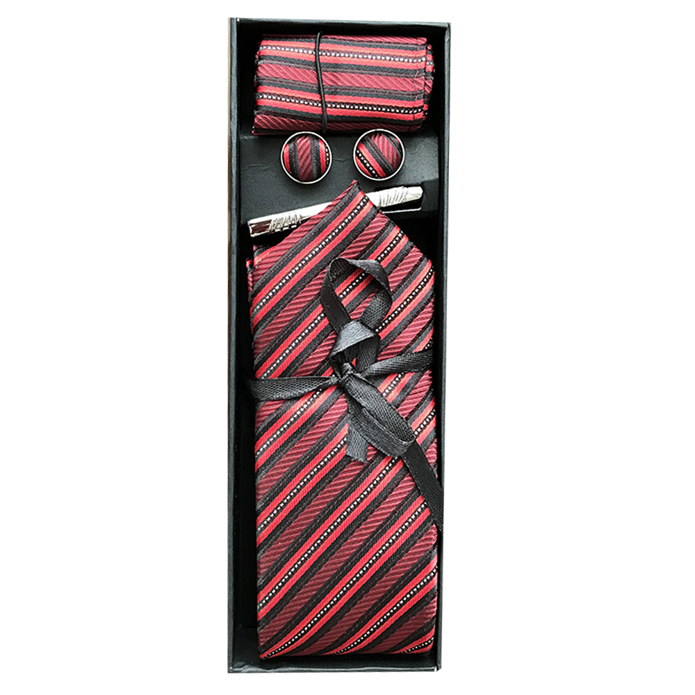 ست کراوات و دستمال جیب و دکمه سردست مردانه مدل SET 003