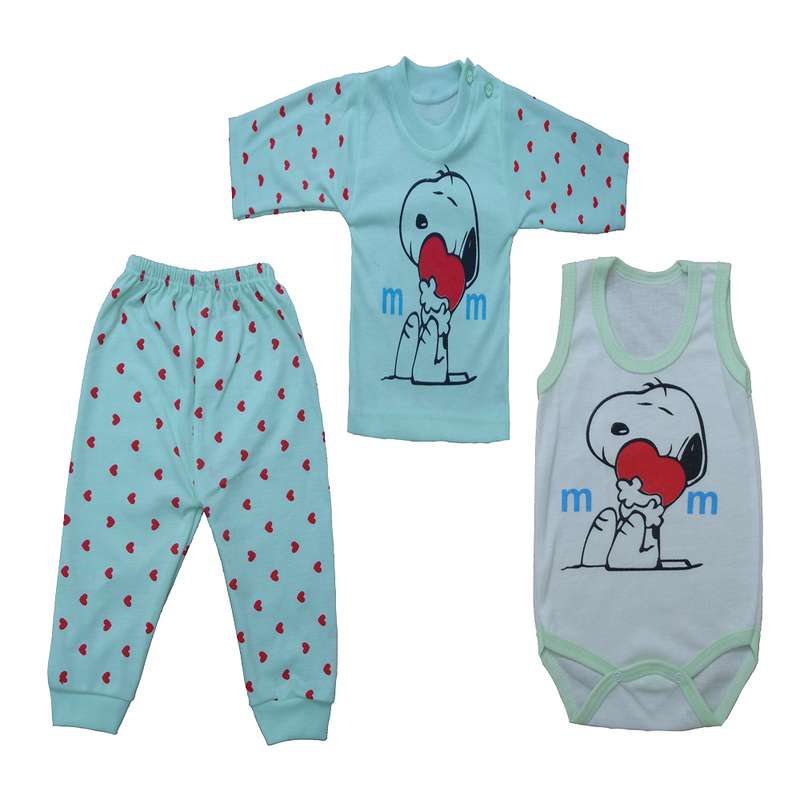 ست 3 تکه لباس نوزادی مدل هاپو مام 333121