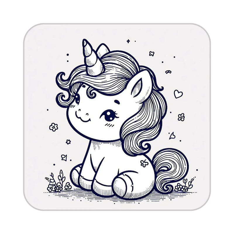 زیر لیوانی کاکتی طرح اسب تک شاخ و یونیکورن مدل mp31430