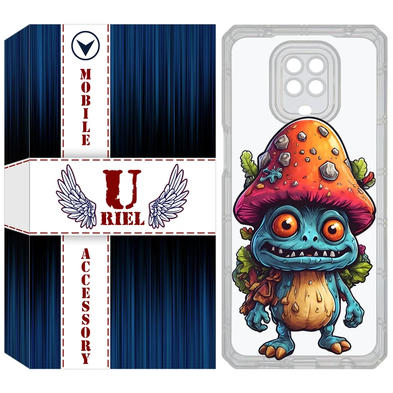کاور یوریل مدل Clear کد 47 طرح قارچ مناسب برای گوشی موبایل شیائومی Redmi Note 9S / Note 9 Pro / Note 9 Pro Max