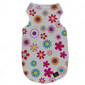  لباس سگ و گربه 27 طرح Flowers کد MH374 سایز XL
