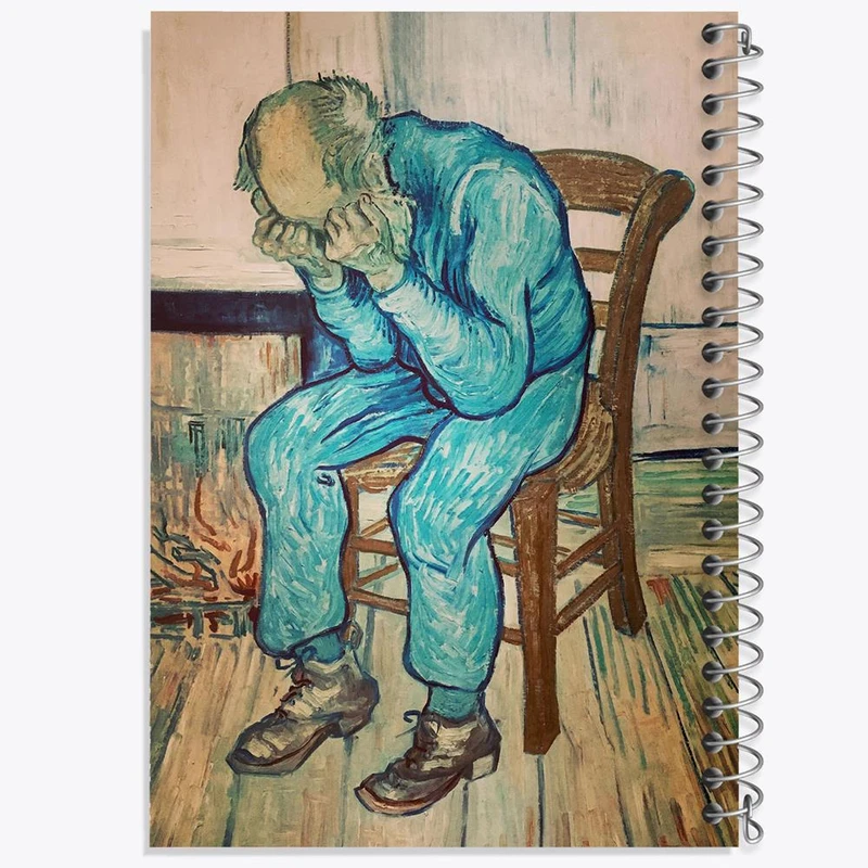 دفتر ژورنال نویسی 50 برگ خندالو مدل نقطه ای طرح زبان بر دروازه ابدیت اثر ونسان ونگوگ کد 25451