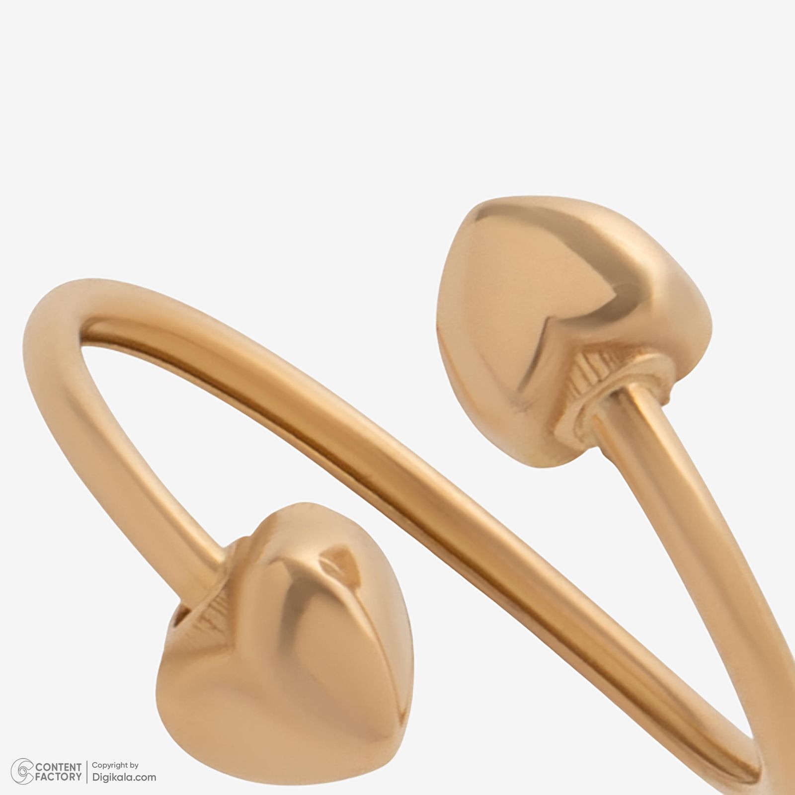 انگشتر طلا 18 عیار زنانه حافا گلد مدل قلب کد r018 سایز 53 -  - 5