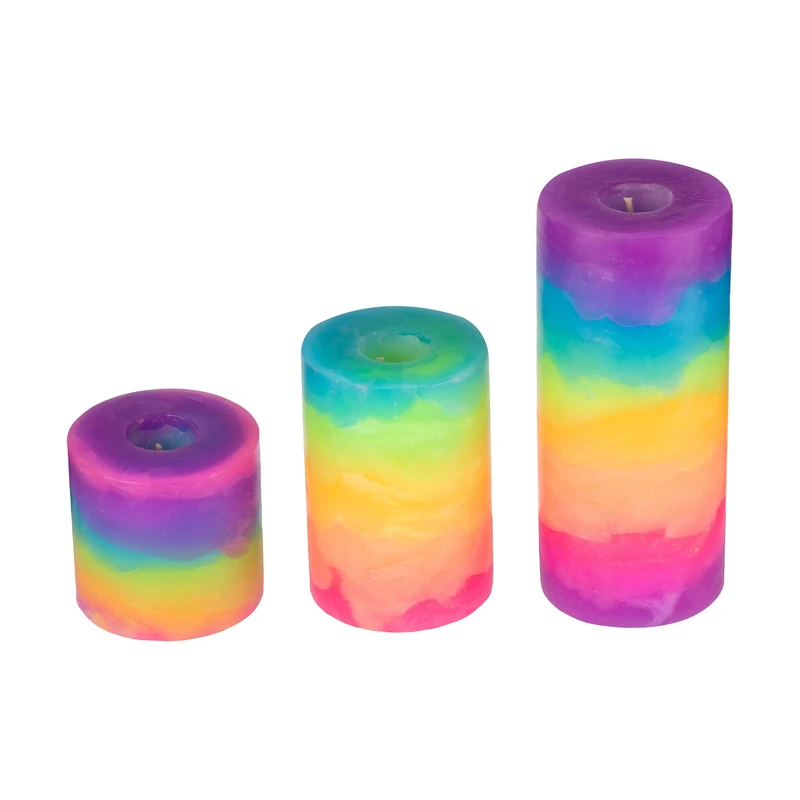 شمع استوانه ای بدون بو مدل مرمریت B-1 زمان اتمام 80 ساعت بسته 3 عددی 