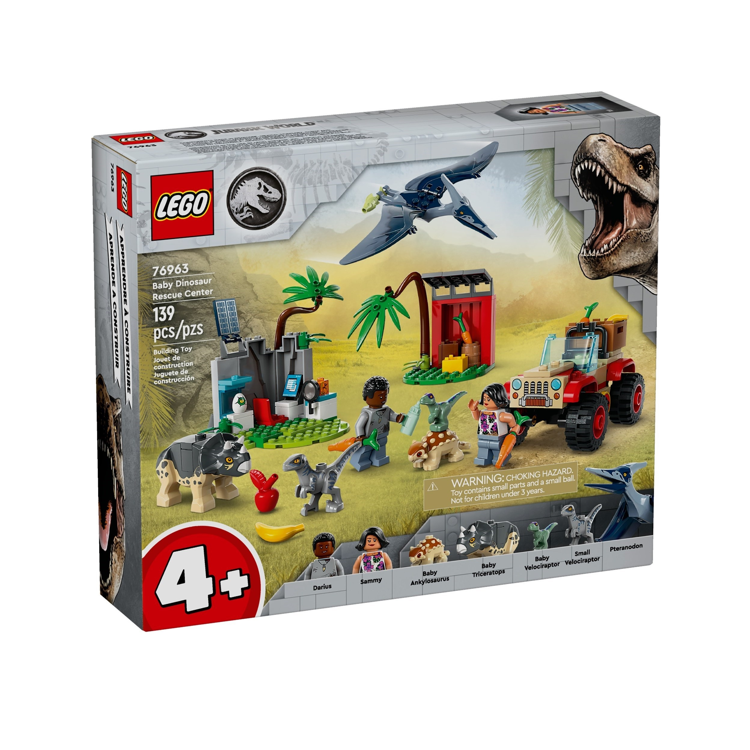 لگو 139 تکه سری Jurassic World مدل Baby Dinosaur Rescue Centre کد 76963