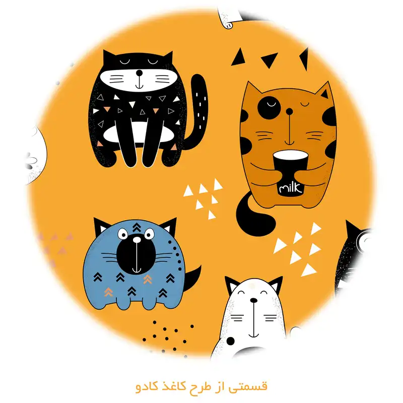 کاغذ کادو طرح گربه کد 145 بسته پنج عددی