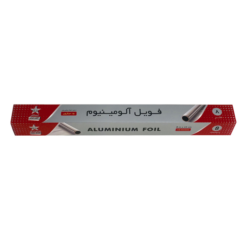 فویل آلومینیوم استار فویل ایران کد 15Mic رول 8 متری فویل آلومینیوم استار فویل ایران کد 15Mic رول 8 متری