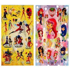 استیکر کودک طرح دختر توت فرنگی و دختر کفشدوزکی کد CT222 مجموعه 2 عددی 