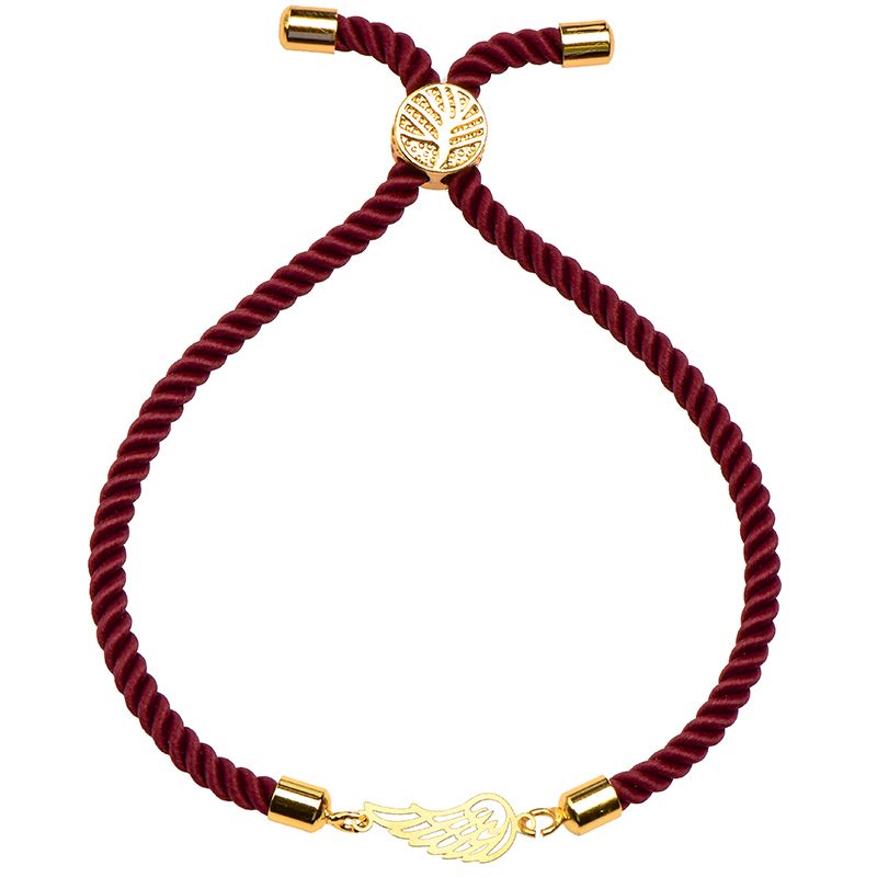 دستبند طلا 18 عیار زنانه کرابو طرح پر مدل Kr1780 -  - 1