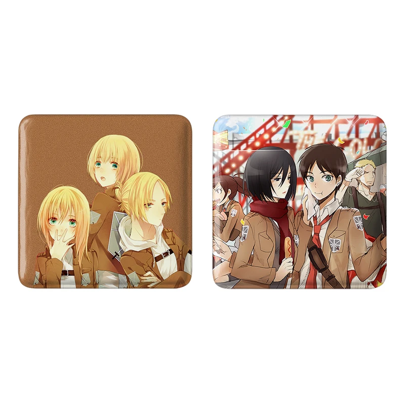 مگنت خندالو طرح هیستوریا و ارمین و آنی و ارن و میکاسا انیمه اتک آن تایتان کد 1105611047 مجموعه 2 عددی