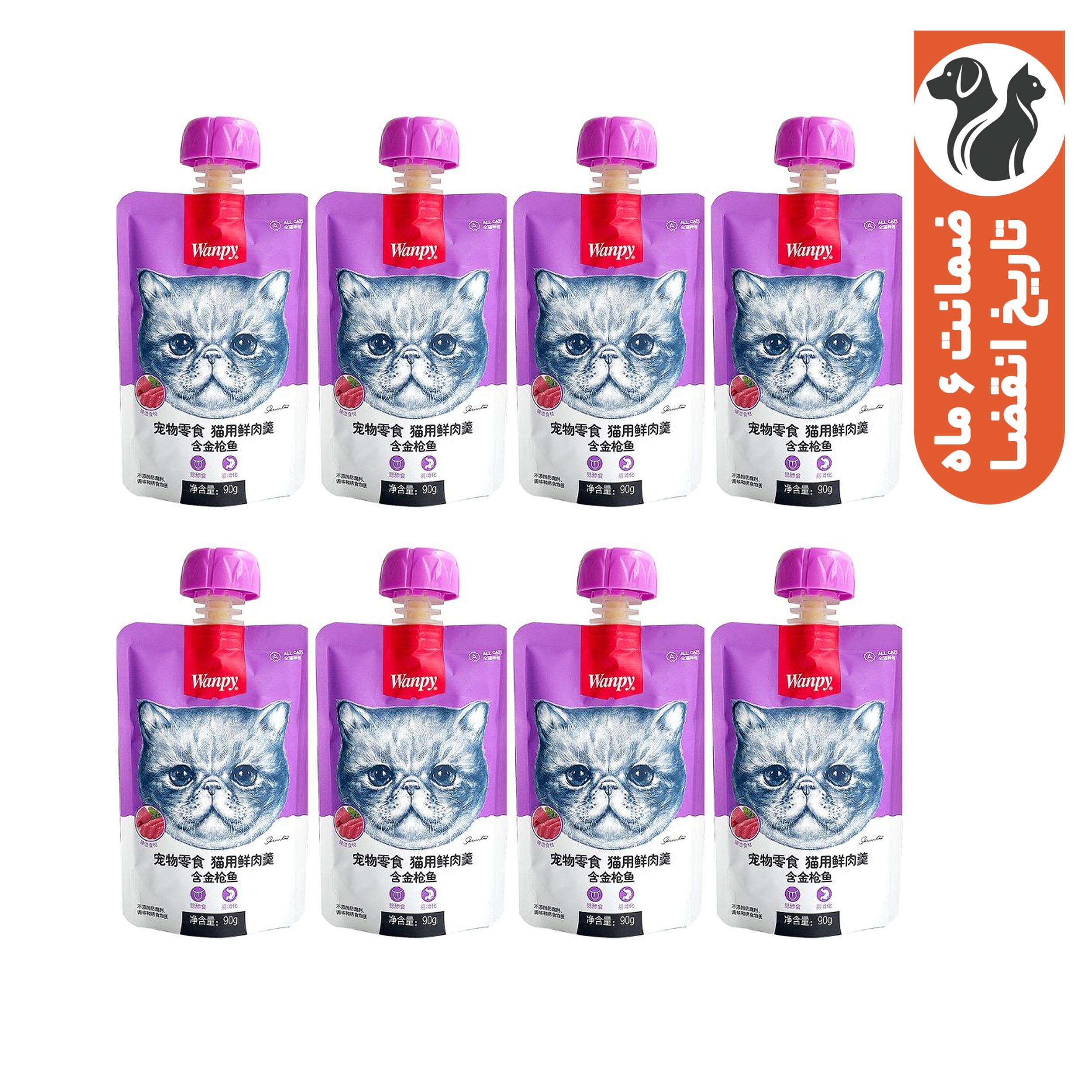 پودینگ گربه ونپی مدل ماهی تن وزن 720 گرم بسته 8 عددی