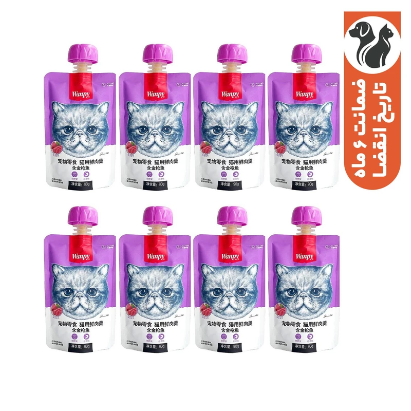 پودینگ گربه ونپی مدل ماهی تن وزن 720 گرم بسته 8 عددی 