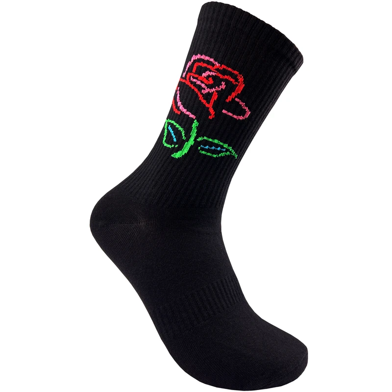 جوراب ساق بلند زنانه مدل گل رز