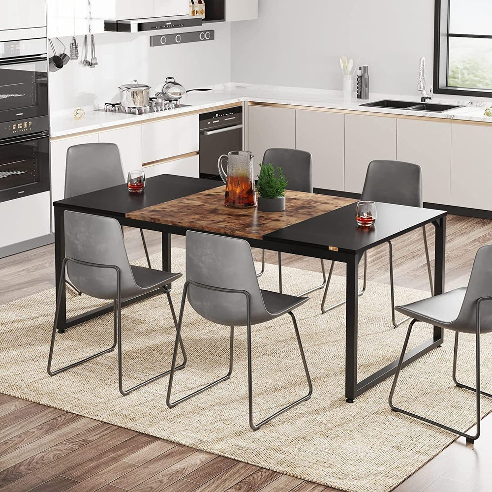 میز ناهارخوری شش نفره دیزم مدل مونتاژی LNC_asm_160×80_BABRN