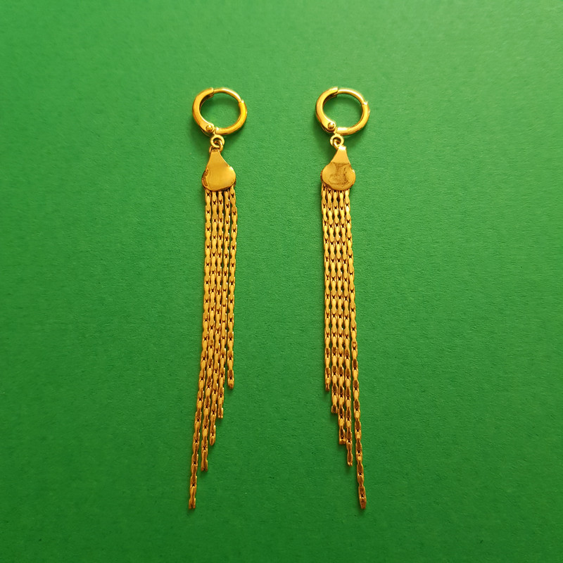 گوشواره دخترانه مدل رشته ای تخت