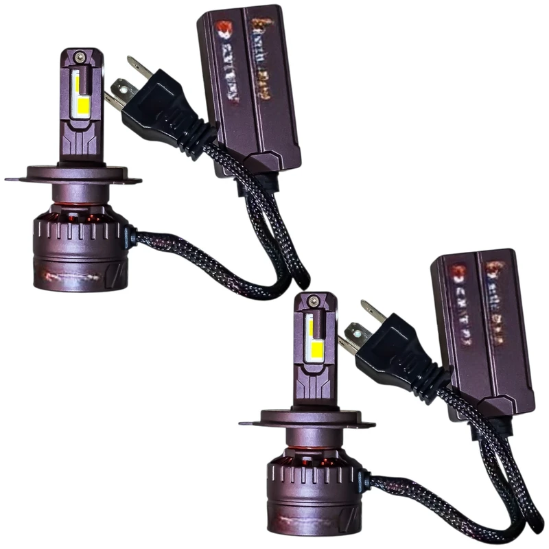 لامپ نور پایین و نور بالا چراغ جلو تک حالته بست یدک مدل یخی کد VX5 پایه H4 مناسب برای کوییک و ساینا بسته ۲ عددی 