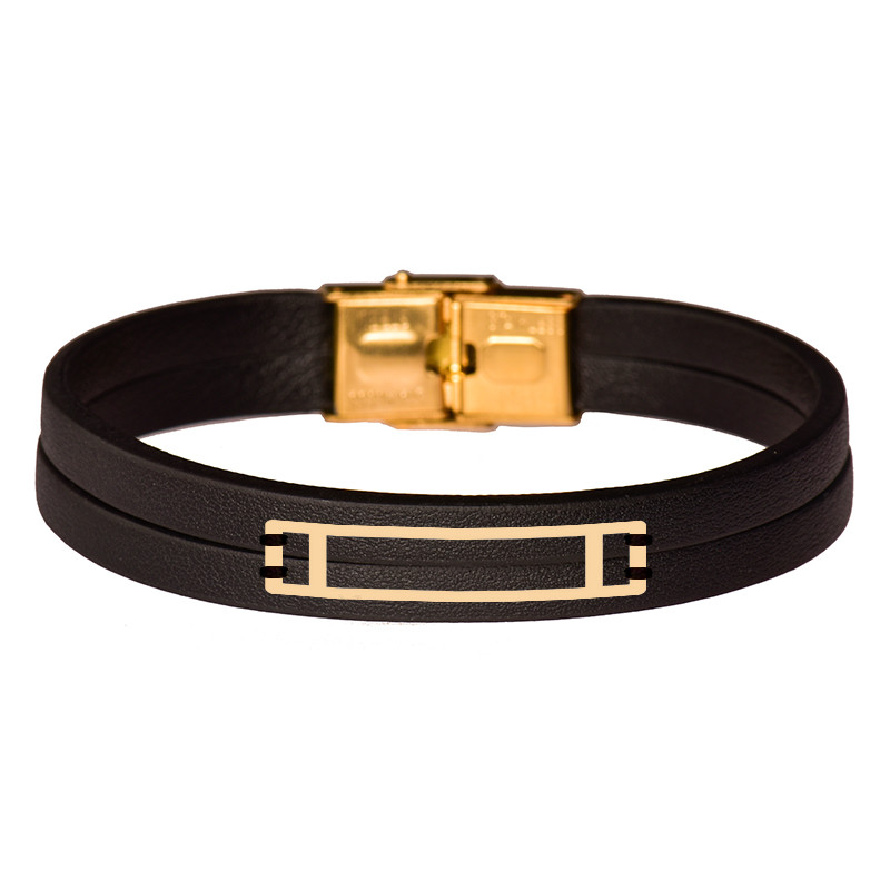 دستبند طلا 18 عیار مردانه کرابو مدل r102276 طرح هندسی