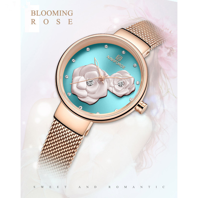 ساعت مچی عقربه ای زنانه نیوی فورس کد NF5013L -RG-BE