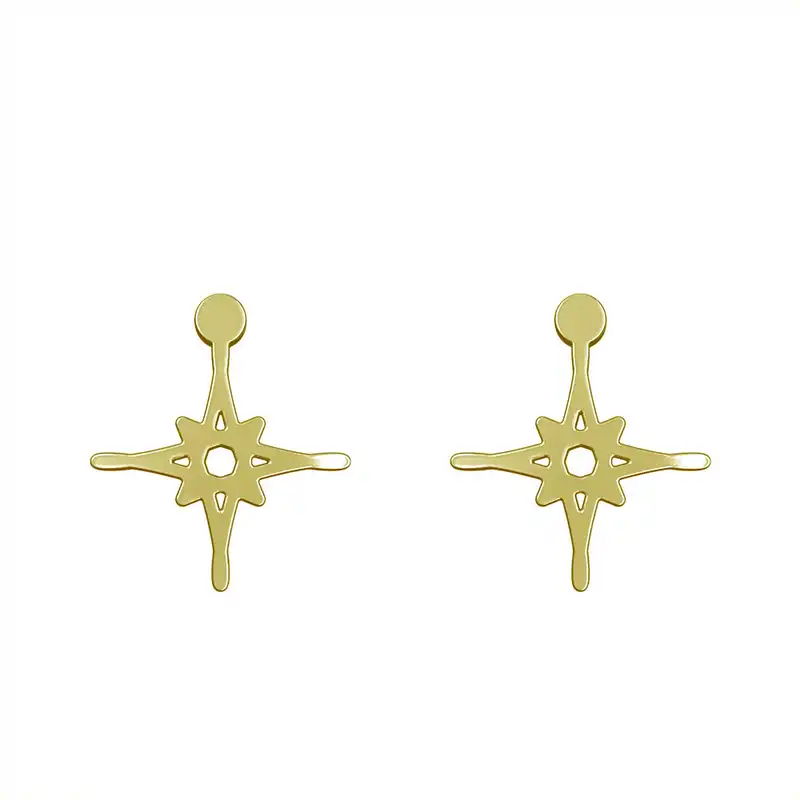 گوشواره طلا 18 عیار زنانه مدوپد مدل ستاره کد GA1-15460