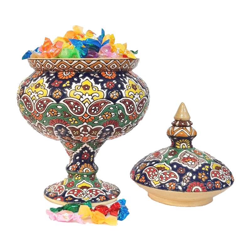 شکلات خوری میناکاری مدل پایه دار کد AHG991