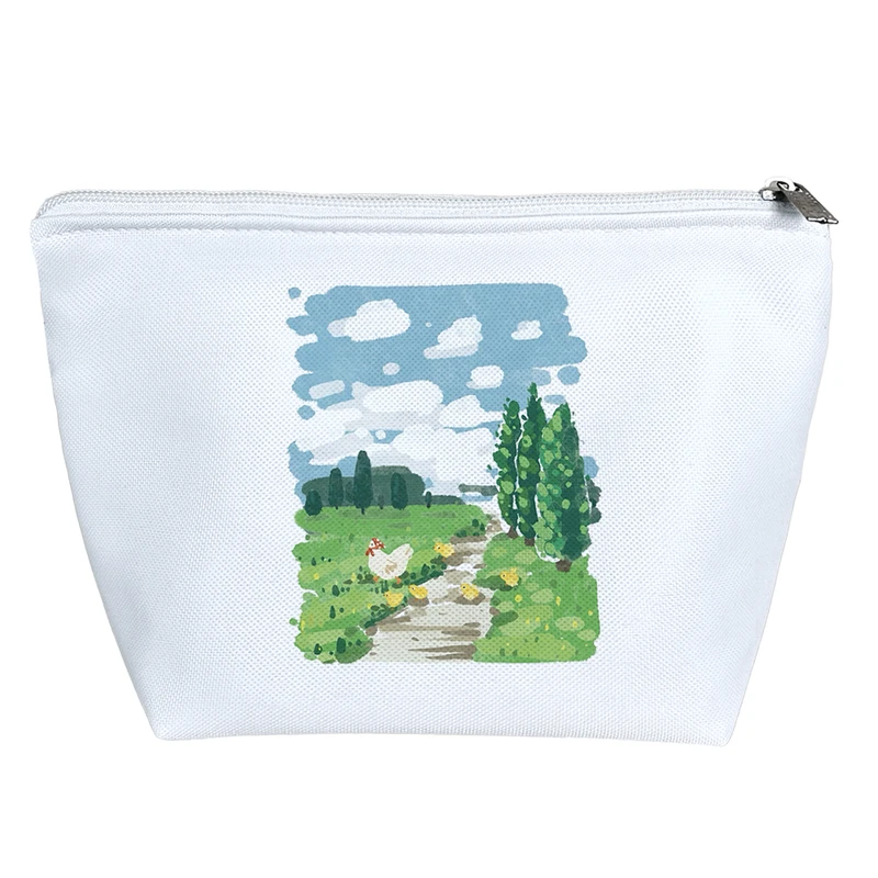 کیف لوازم آرایش دخترانه خندالو مدل منظره روستا کد H1935