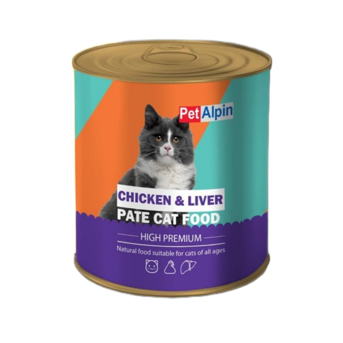 کنسرو گربه پتالپین مدل مرغ و جگر وزن 800 گرم