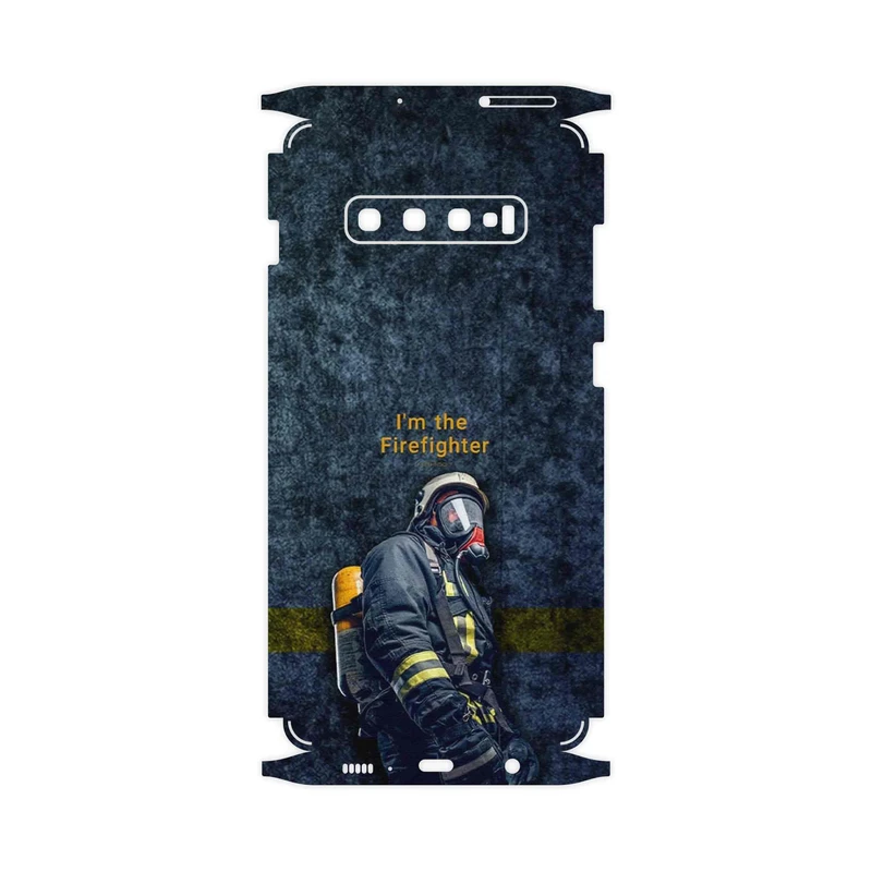 برچسب پوششی ماهوت مدل Firefighter-FullSkin مناسب برای گوشی موبایل سامسونگ Galaxy S10 Plus