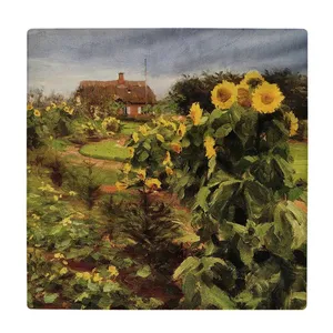 زیر لیوانی  طرح مزرعه گل های آفتابگردان کد    6086923_5124