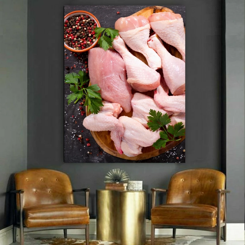 تابلو بوم طرح مخمل مرغ خام تکه شده کد GR1133