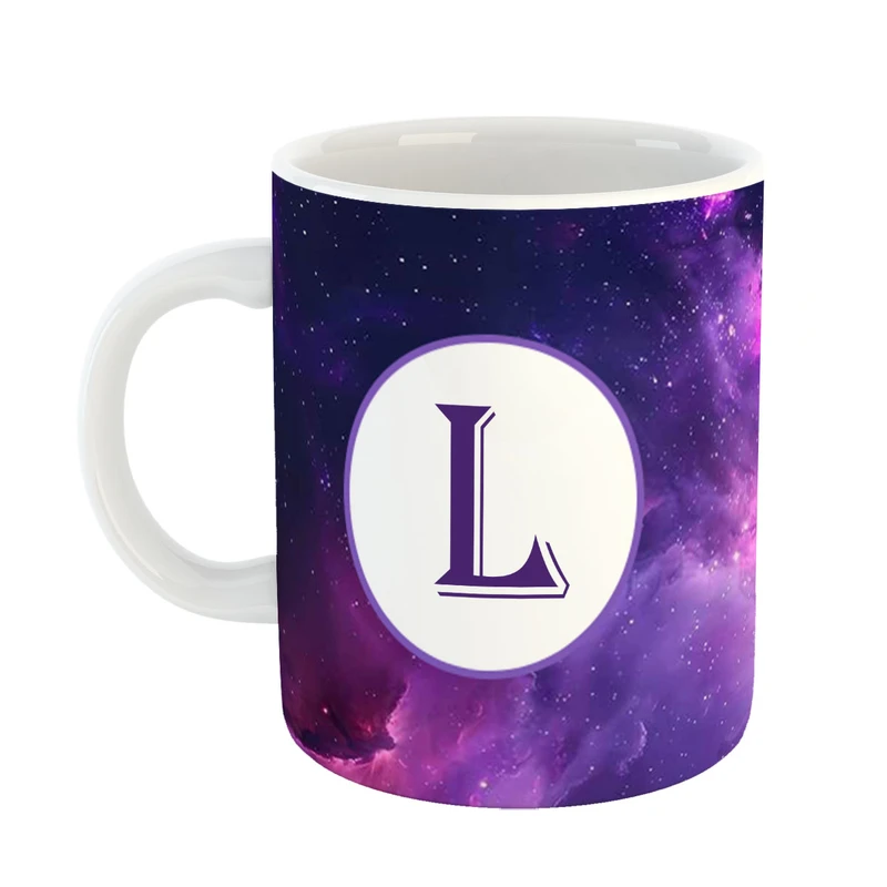 ماگ پادآفرین مدل فانتزی طرح حرف L کد 17