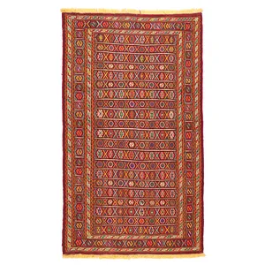 گلیم دستبافت دو ونیم متری مدل کردی کد 1409414