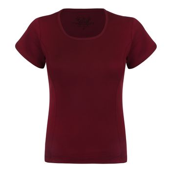 تی شرت آستین کوتاه زنانه پاتن جامه مدل فیانگو 131631020123690 رنگ زرشکی