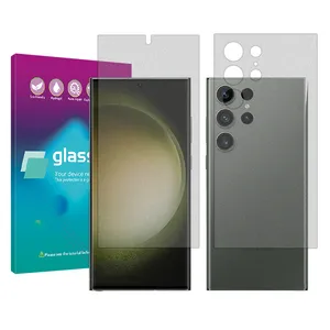 Glass Pro Resistant model Matte screen protector suitable for Samsung Galaxy S23 Ultra mobile phone along with the back protector
