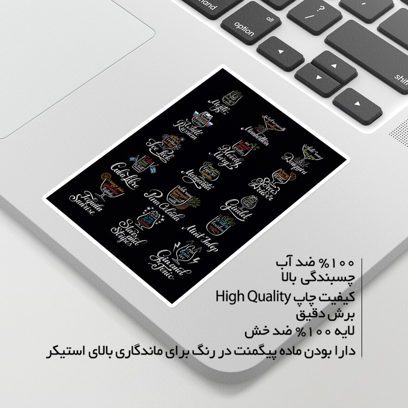 استیکر لپ تاپ ماسا دیزاین طرح COFFE مدل STKA00429