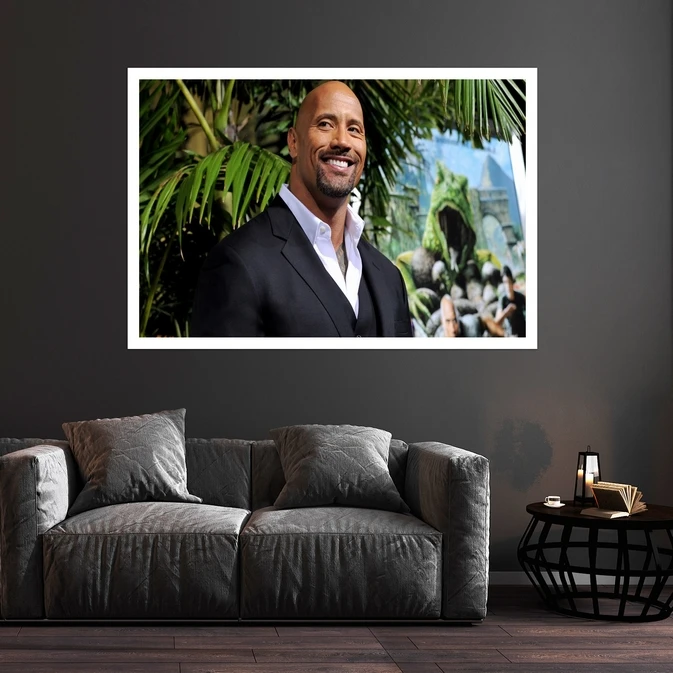 تابلو بکلیت طرح مشاهیر سینمای جهان دوئین جانسون مدل قاب شاسی W-s10039