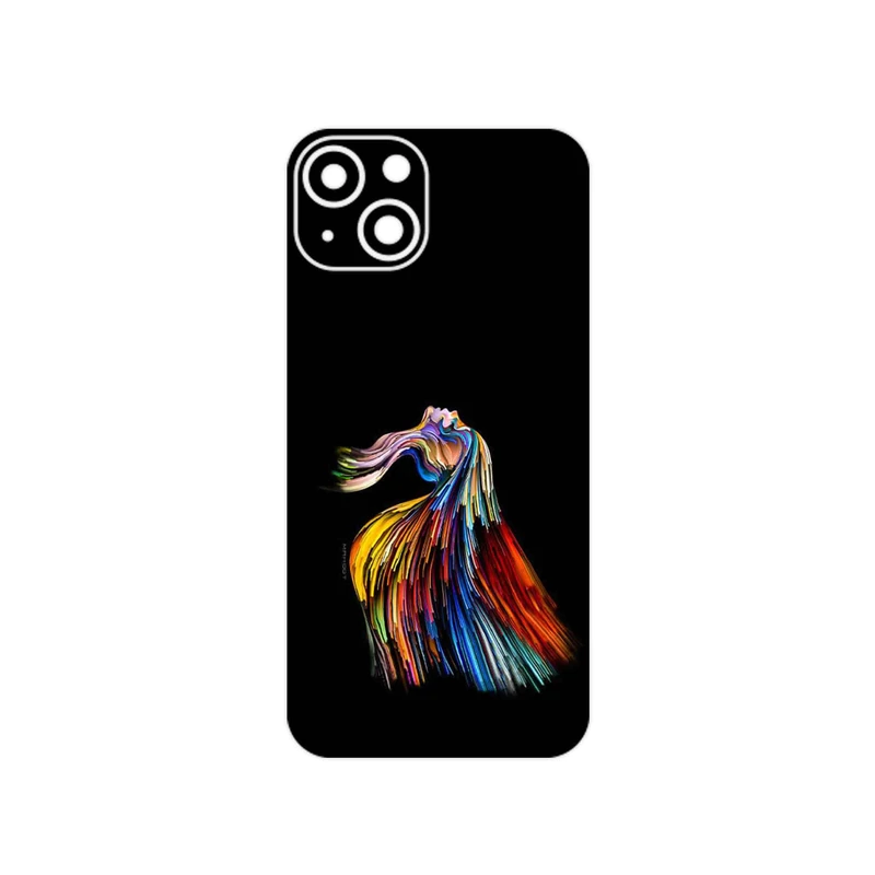 برچسب پوششی ماهوت مدل Rainbow Hair Digital Art مناسب برای گوشی موبایل اپل iPhone 13