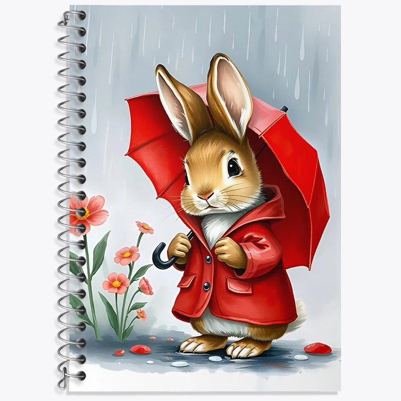 دفتر زبان 50 برگ خندالو مدل سه خط طرح خرگوش کیوت کد N5053