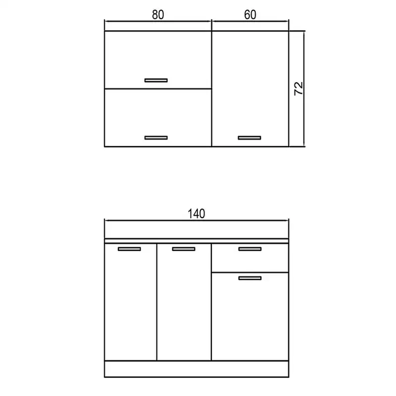 کابینت آشپزخانه مدل موناکو 140