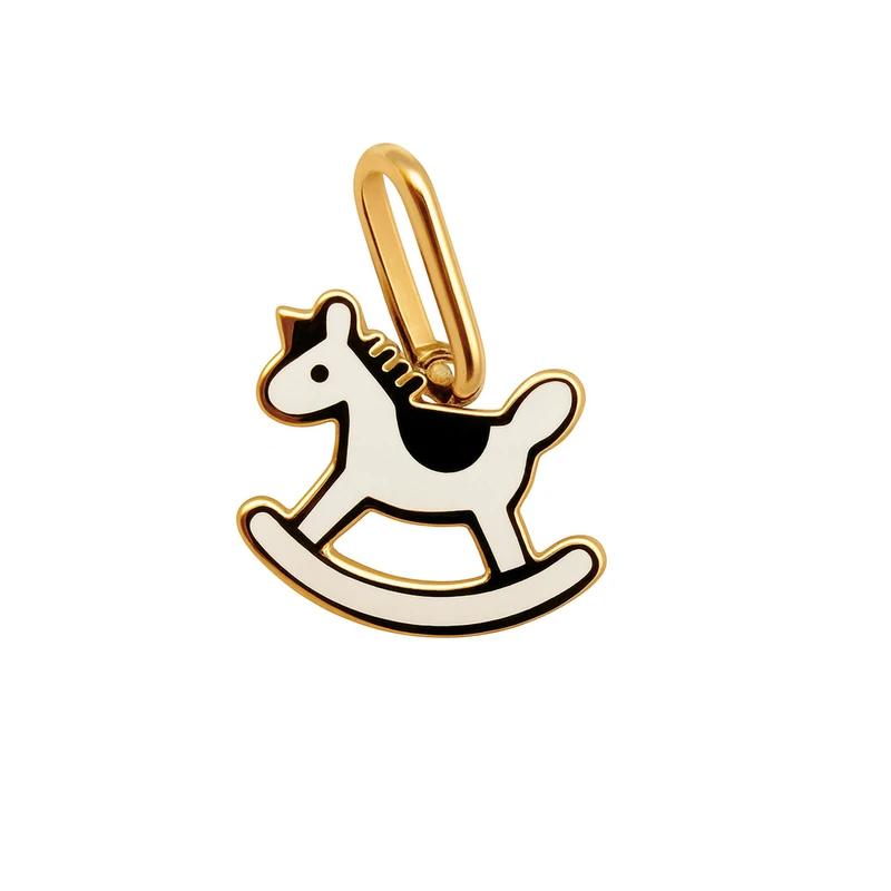 آویز گردنبند طلا 18 عیار زنانه مان گالری طرح گهواره اسب کد M-100060